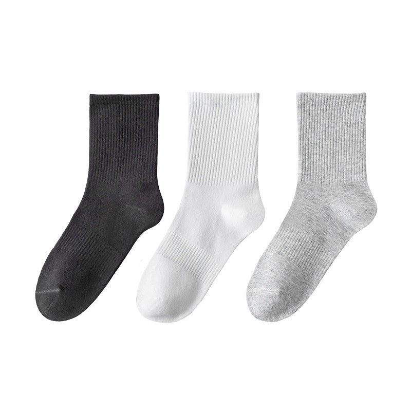 Men's And Women's Fashionable Breathable Solid Color Socks