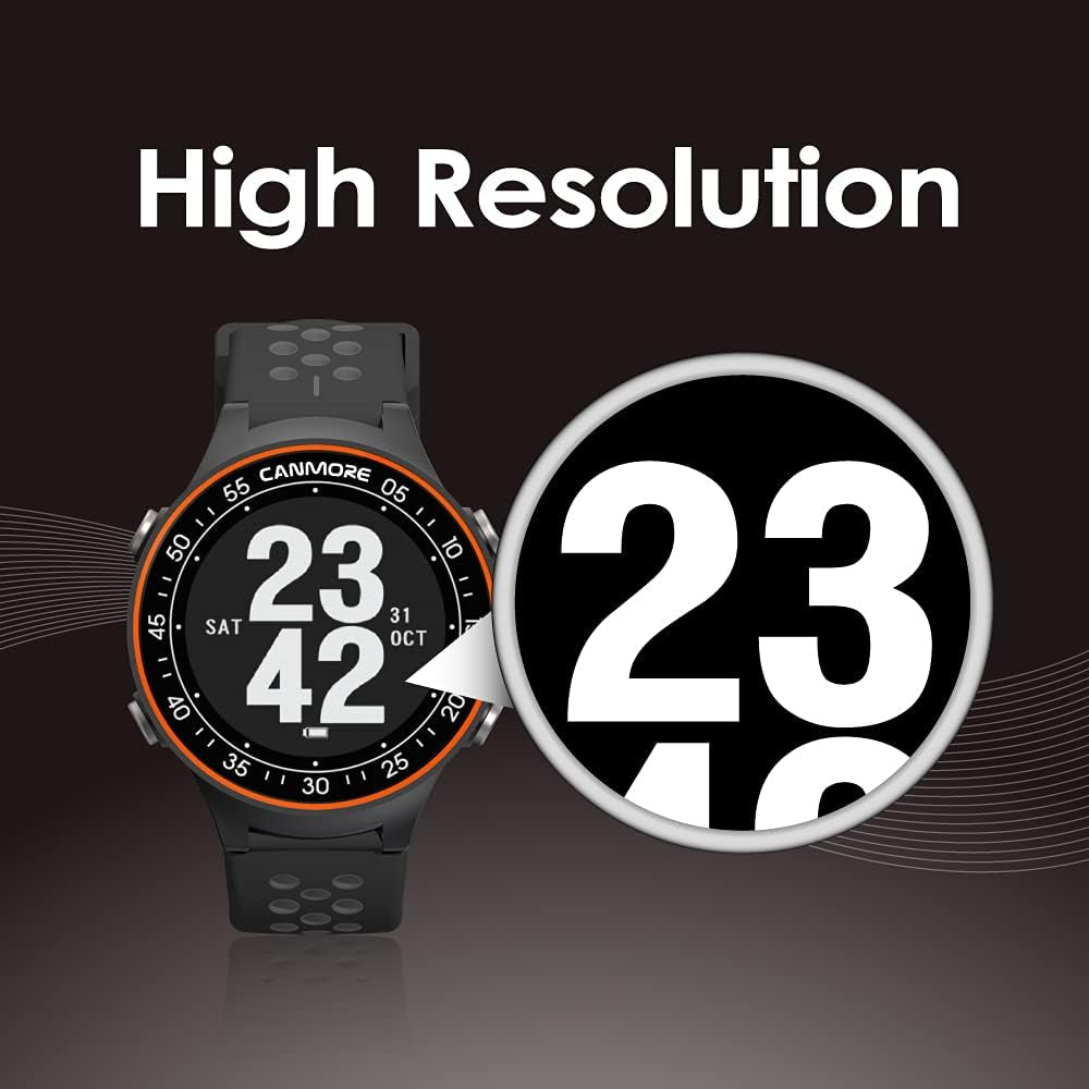 TW411 Golf GPS Watch with Fitness Tracker, 41,000+ Free Preloaded Worldwide Course, Upgraded IC Chip, Extended Battery Life, Smart Widgets, Golfers Accessories, Gift Ready, Wide LCD, Orange