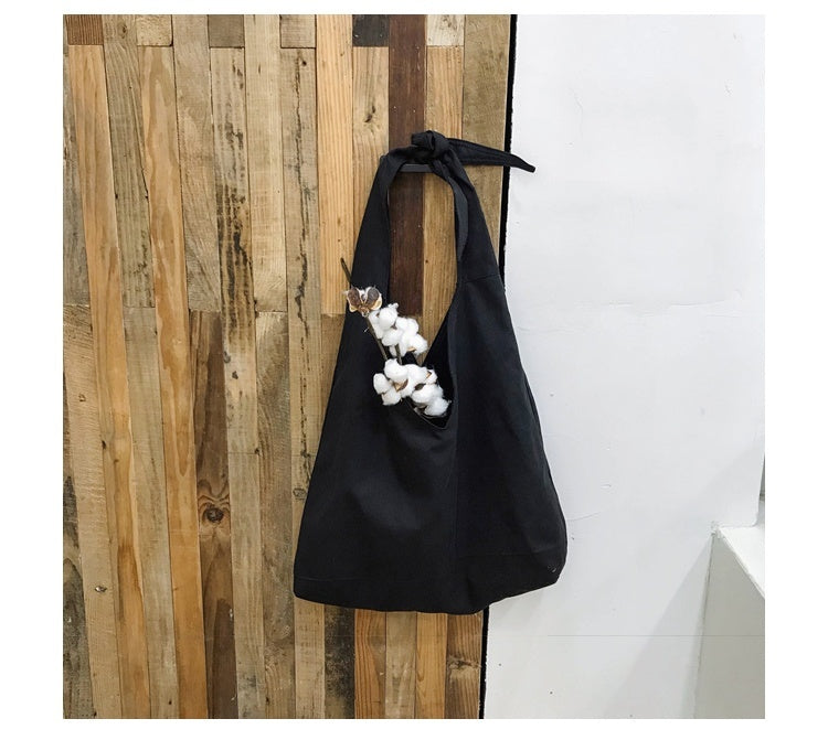 Slouchy Single Shoulder Crossbody Canvas Bag Retro Simplicity