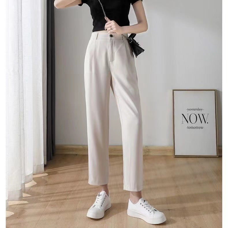 Women's High-waisted Loose And Thin Straight Pants