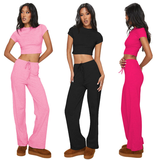 Stylish Casual Two-piece Set In Brushed Milk Silk