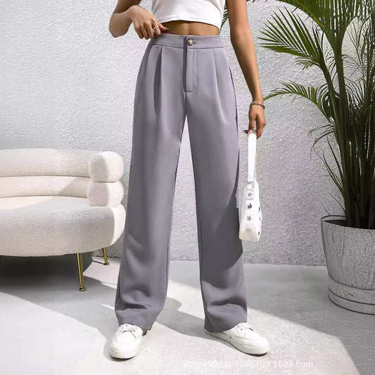 Suit Wide-leg Pants For Women High Waist Drooping Loose