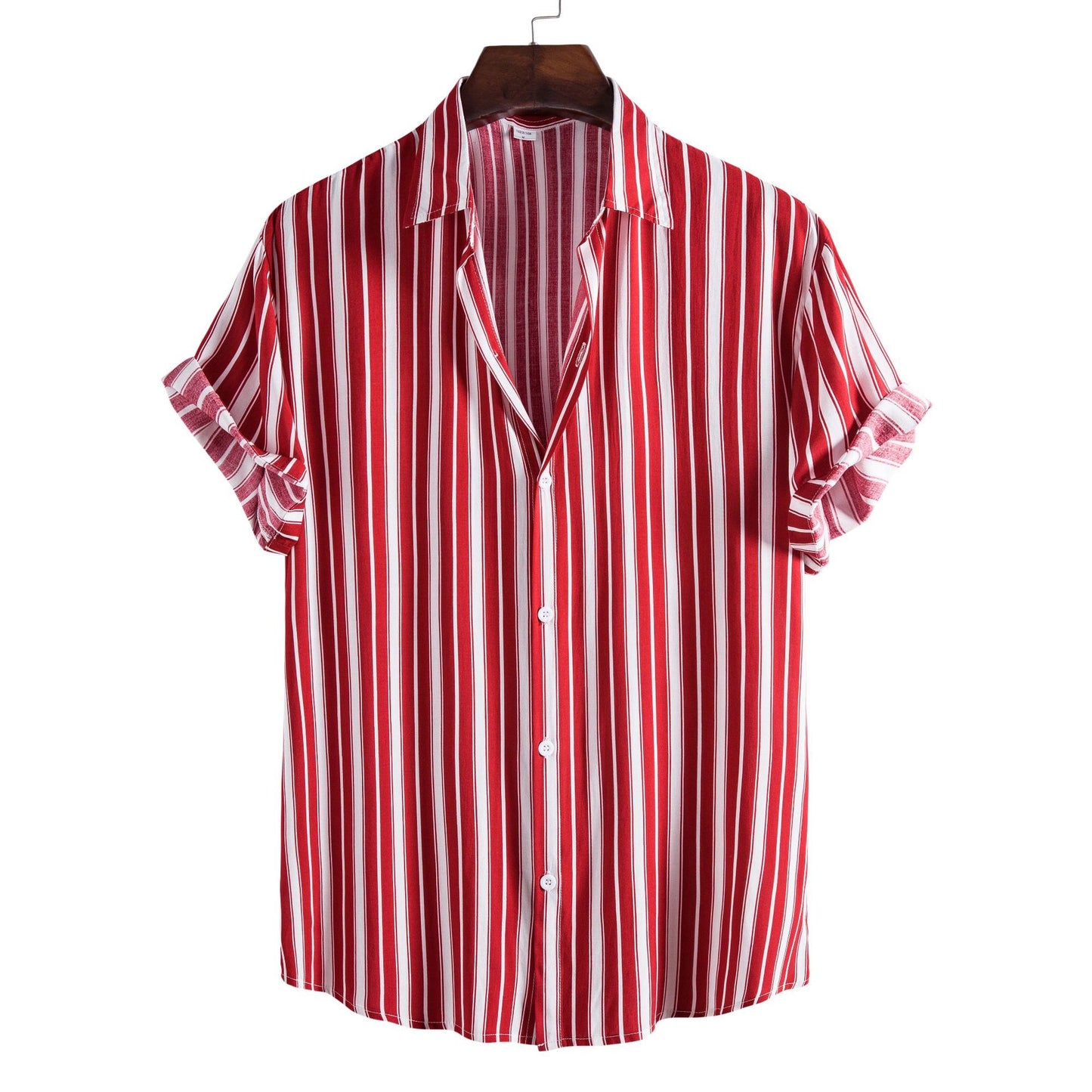 Lapel Cotton Slim-fit Printed Bamboo Shirt