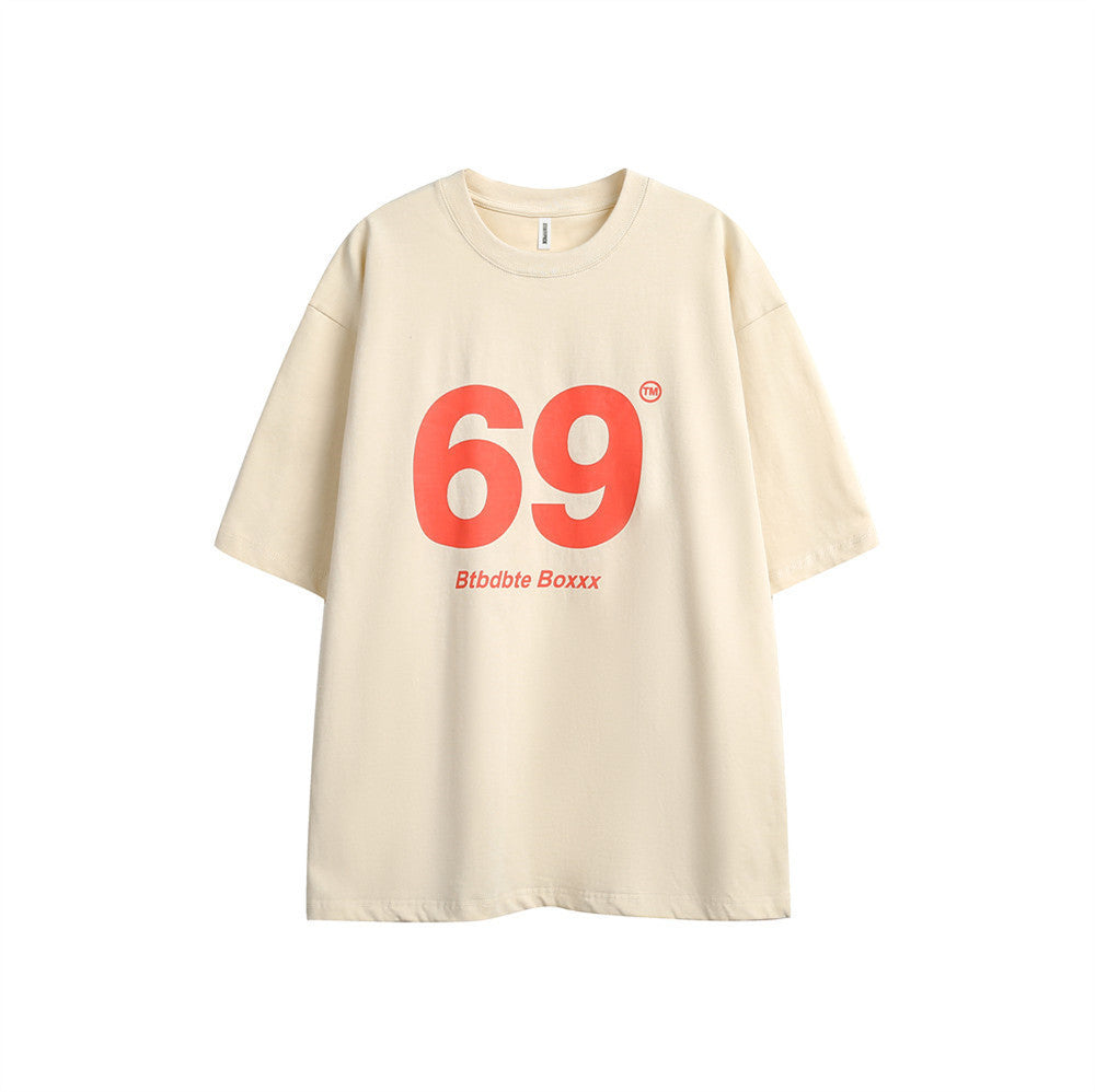 Women's Digital 69 Printed Short-sleeved T-shirt Street Fashion