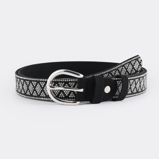 Fashion Women's PU Leather Rhinestone Belt