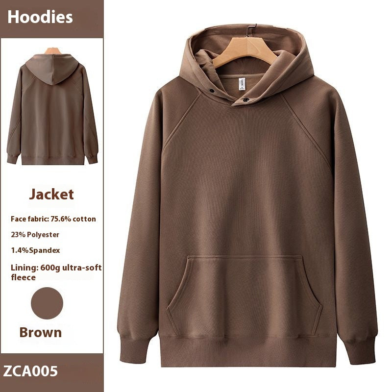 Drop Shoulder Winter Rewear Brushed Hoodie Men's Sweater