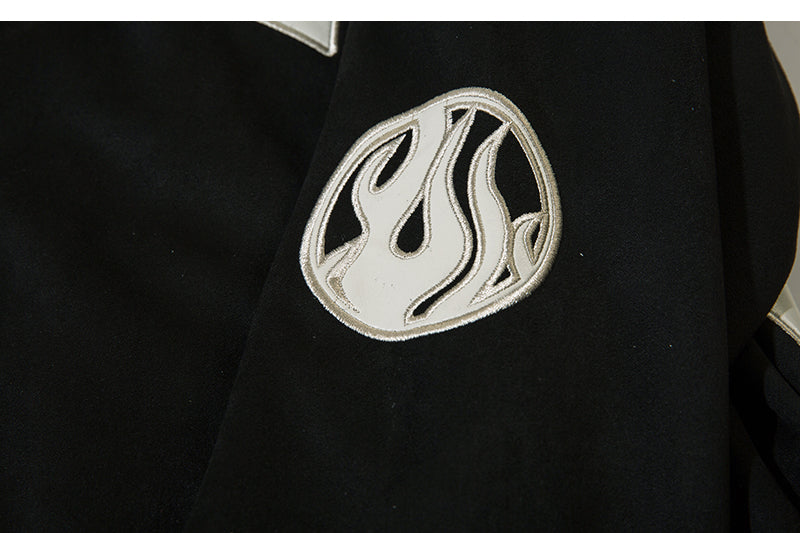 Men's Loose Woolen Jacket Stand Collar Baseball Uniform