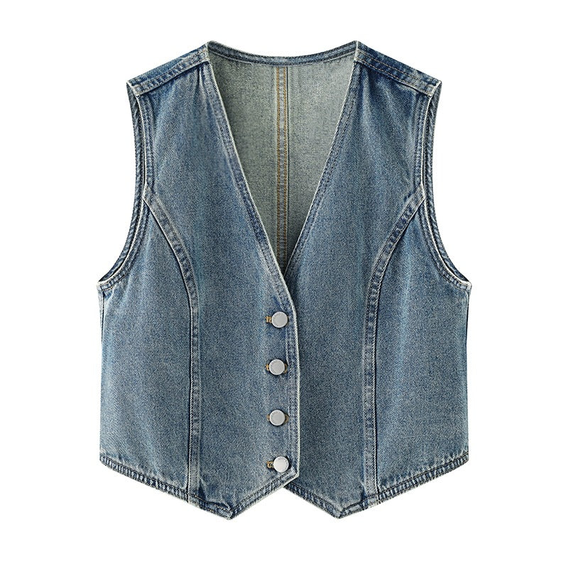Autumn New Women's Single-breasted V-neck Casual Short Coat