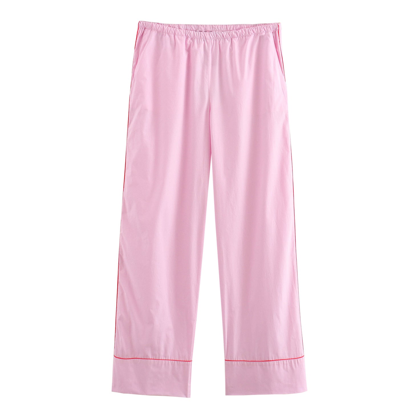 Women's Simple Striped Pajamas Style Shirt Pants Suit