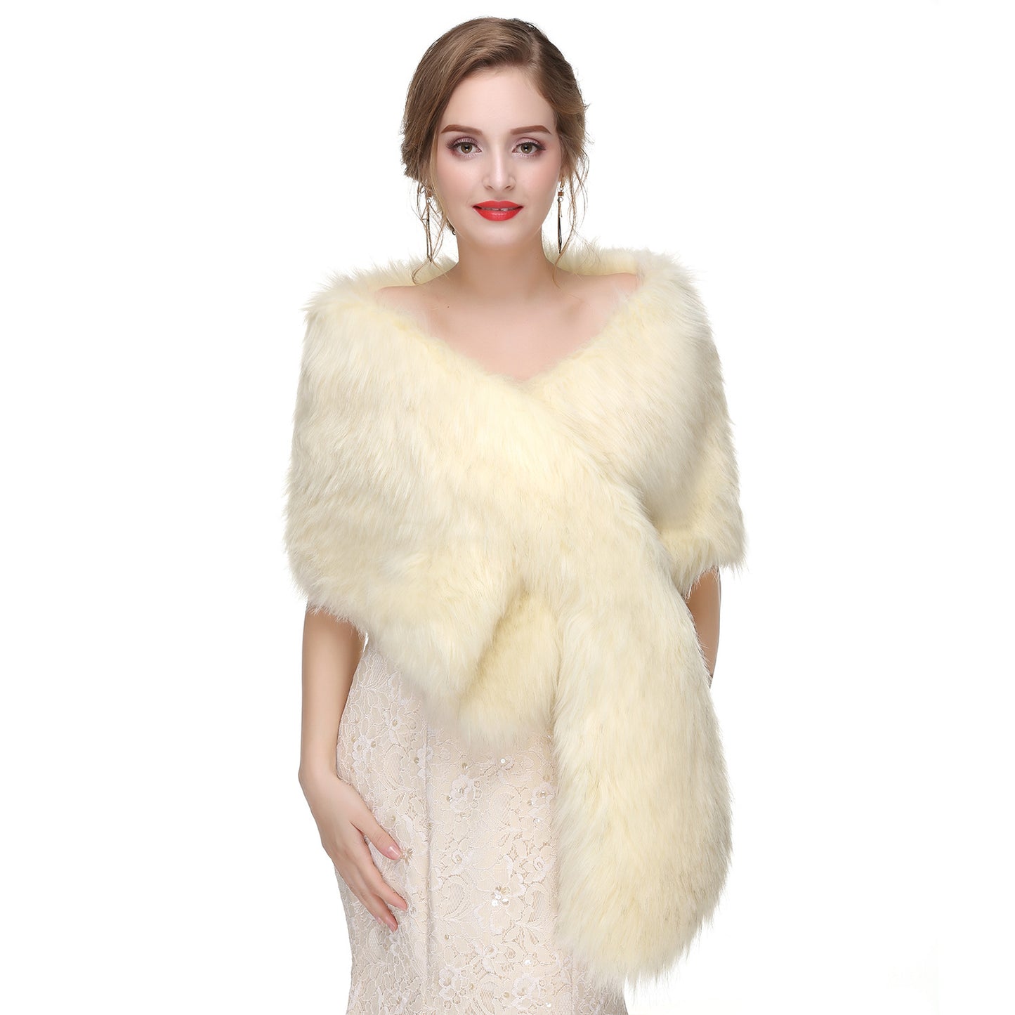 Wedding Dress Fox Fur Waistcoat Winter Warm Fur Shawl