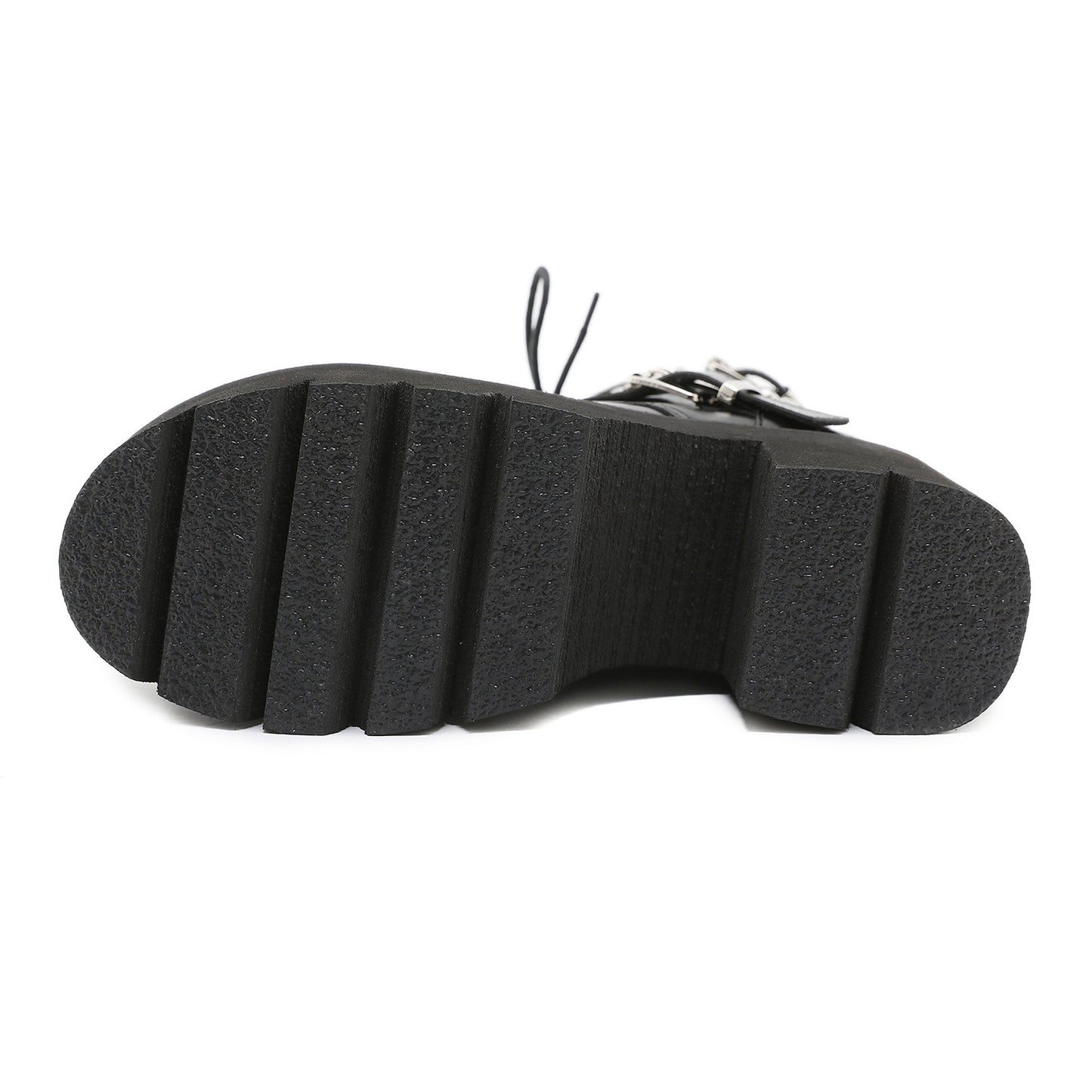 Chunky Heel Platform Women's Boots Belt Buckle