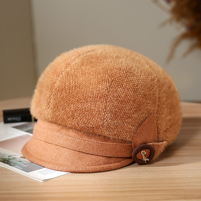 Peaked Cap Beret Women's Earflaps Thickened