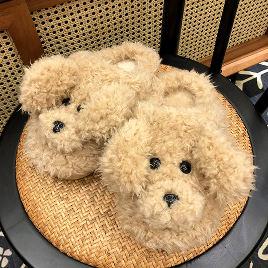 Female Winter Cartoon Cute Plush Cotton Slippers