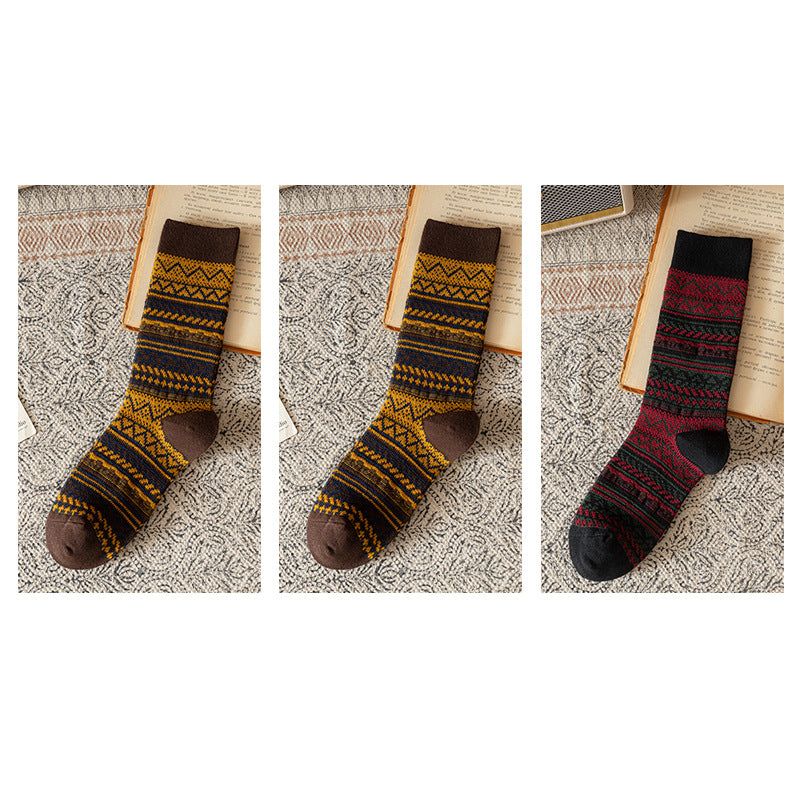 Women's Mid-calf Socks Retro Thickened Long Socks