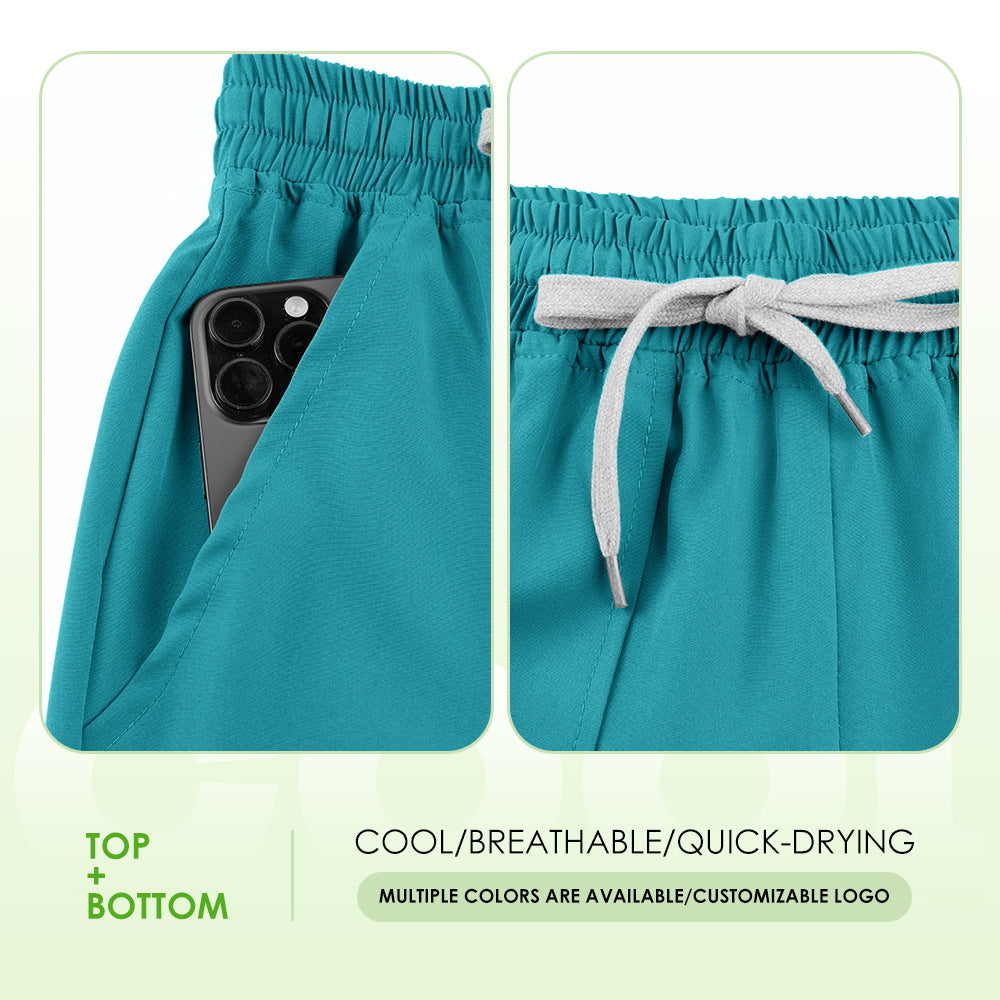 V-neck Two-piece Medical Work Uniform