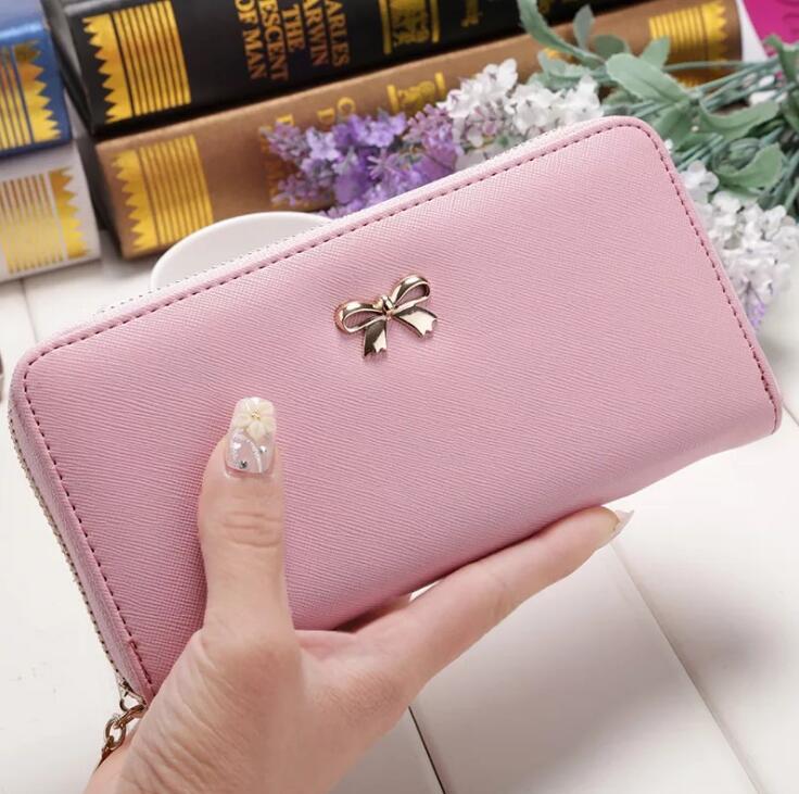 Ladies Wallet Handbag Solid Zipper Bag