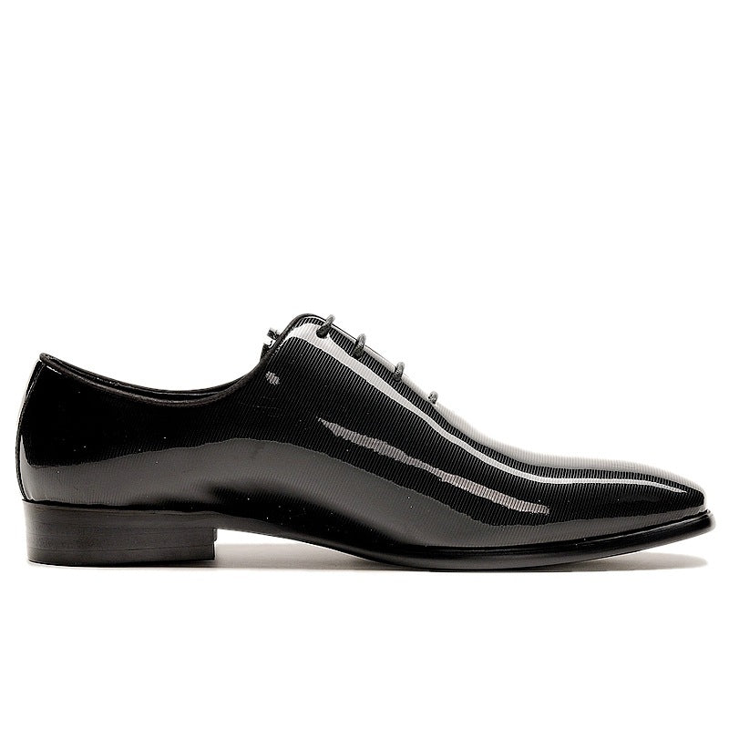 Pointed Toe Cowhide Business Suit Low-top Patent Leather Shoes