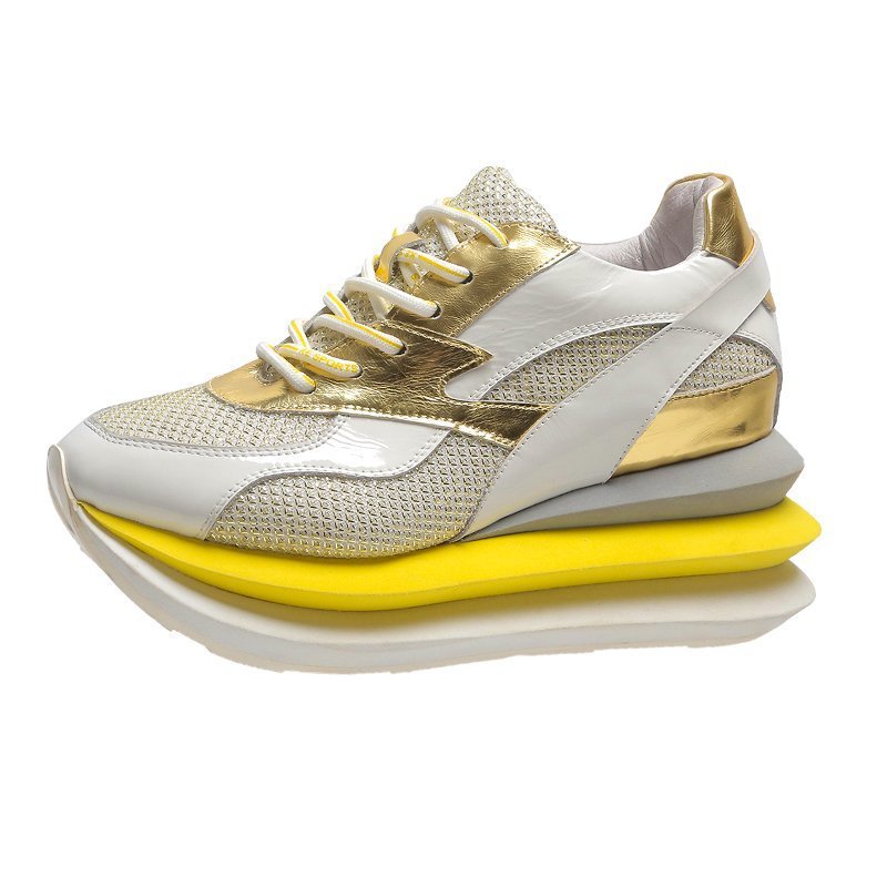 Thick-soled and 6cm Taller Casual Shoes with All-match Lace-up