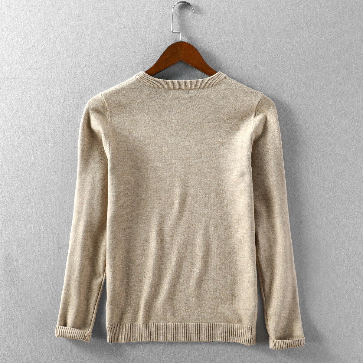 Casual Round Neck Pullover Sweater Slim Fit