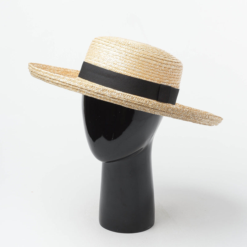 Flanged Flat Top Straw Hat Outdoor Travel