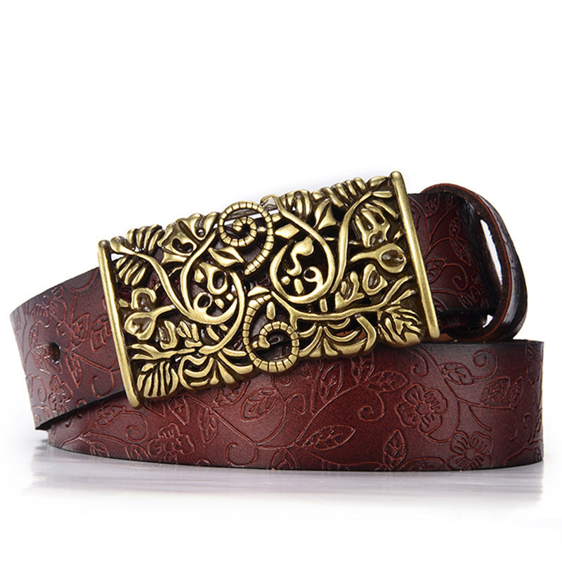 Women's Leather Casual Multifunctional Denim Skirt Belt