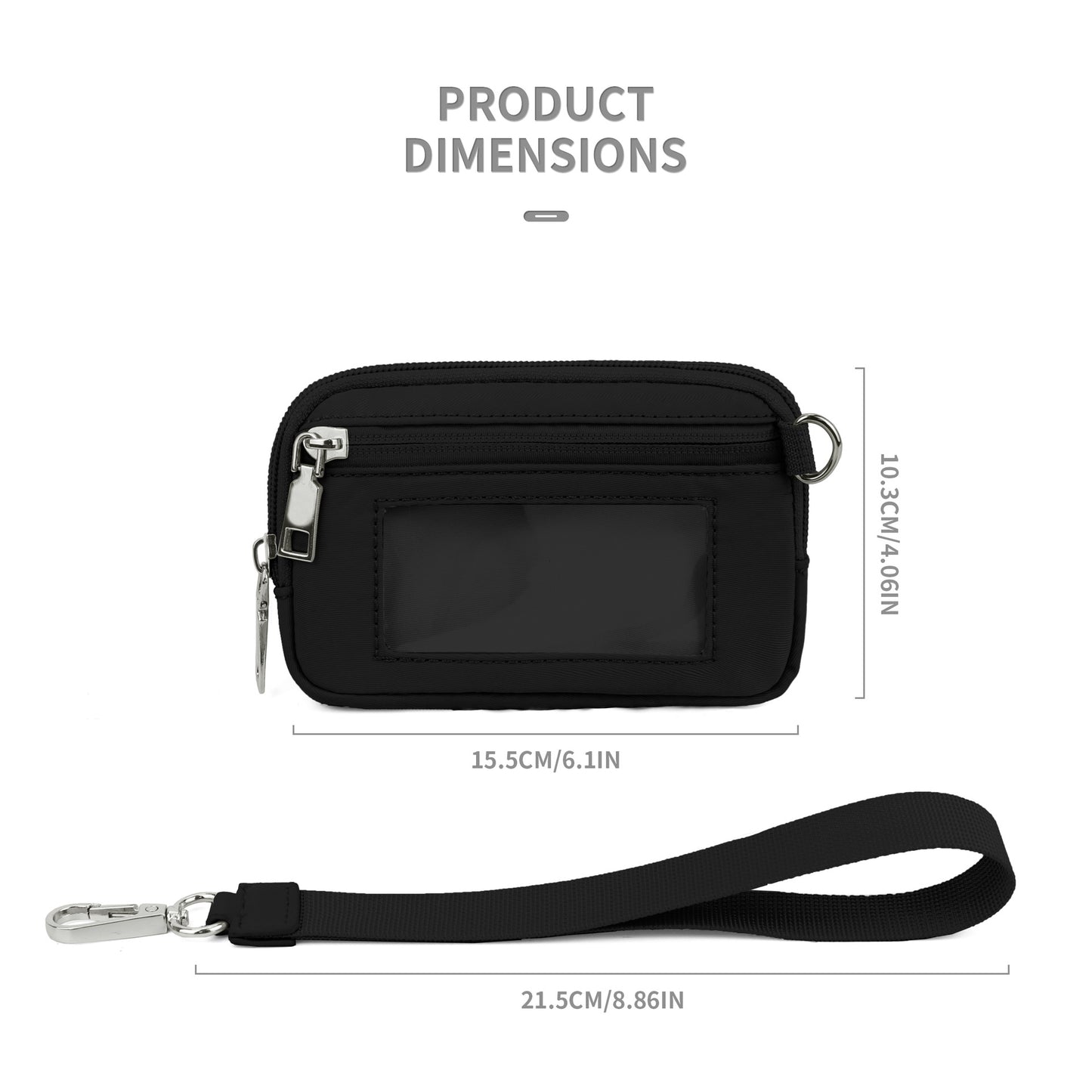 Transparent PVC Card Bag Wrist Bag Portable Bank Card Change Purse