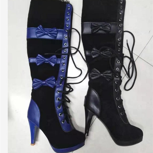 European And American Cosplay Women's Bow Tie High-heeled Boots