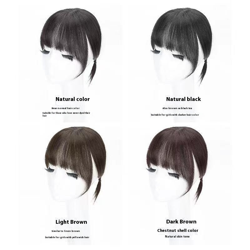3d French Air Bangs Wig Set Female Head Seamless