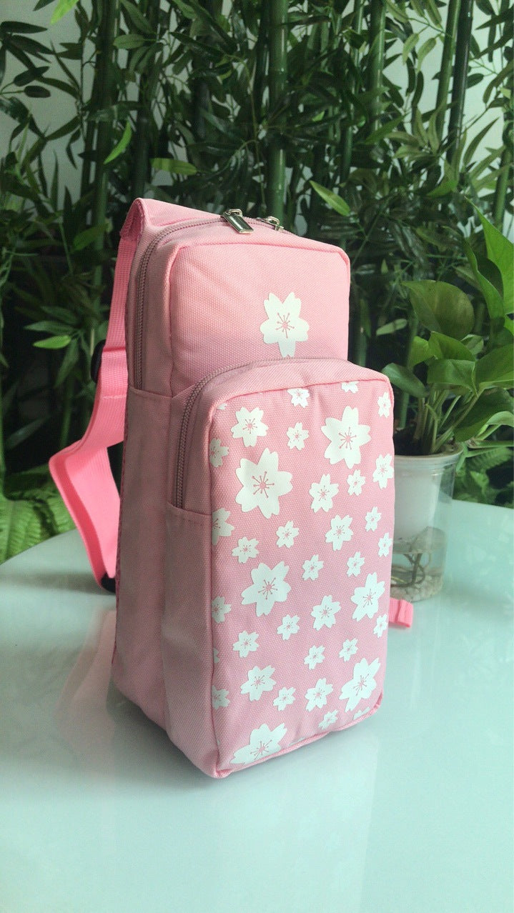 Portable Sakura Print Storage Shoulder Bag
