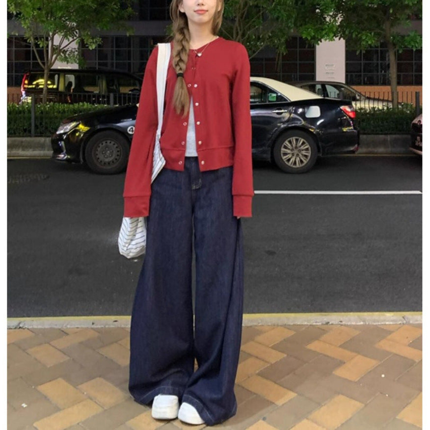Loose Slimming And Straight Casual Mop Wide Leg Pants