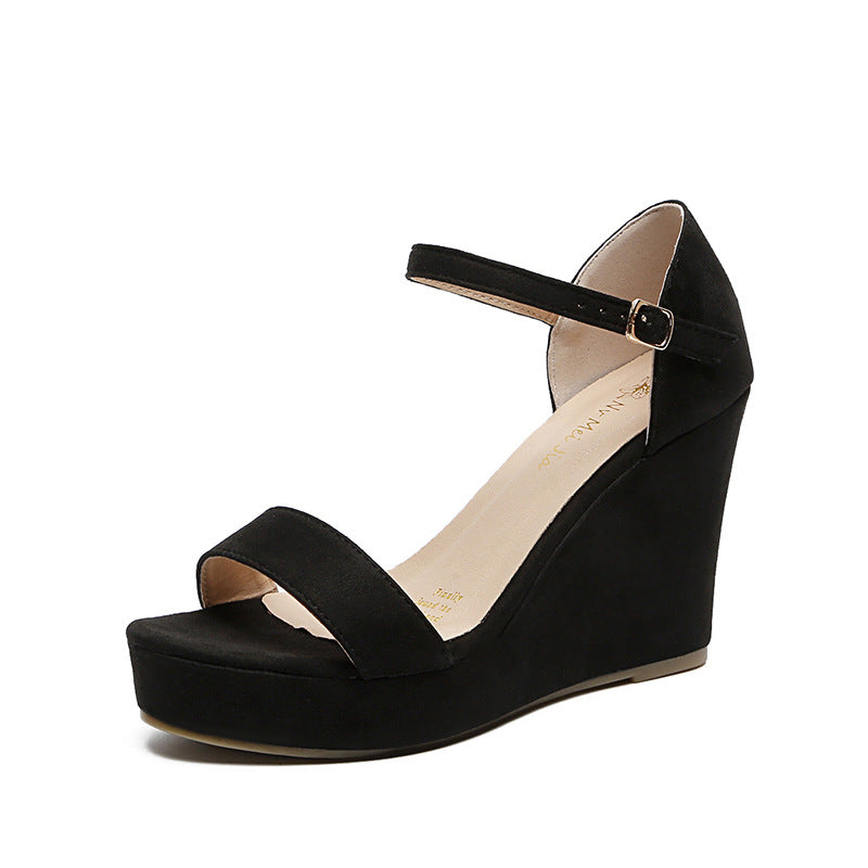 Buckle suede sandals