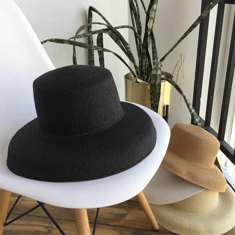 Hepburn Style Women's Shade Big Brim Foldable Straw Hat