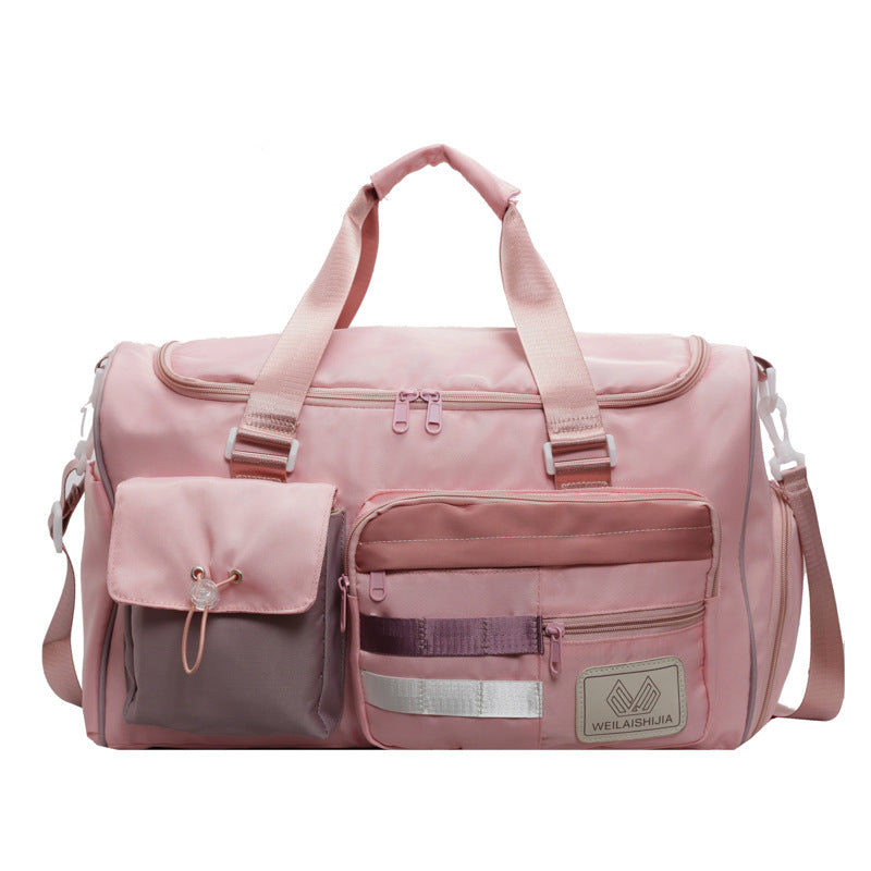 Fashion Color Contrast Multi-pocket Portable Travel Bag