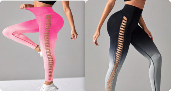 Drop Dyed Tight Seamless High Elastic Hip Raise Yoga Pants
