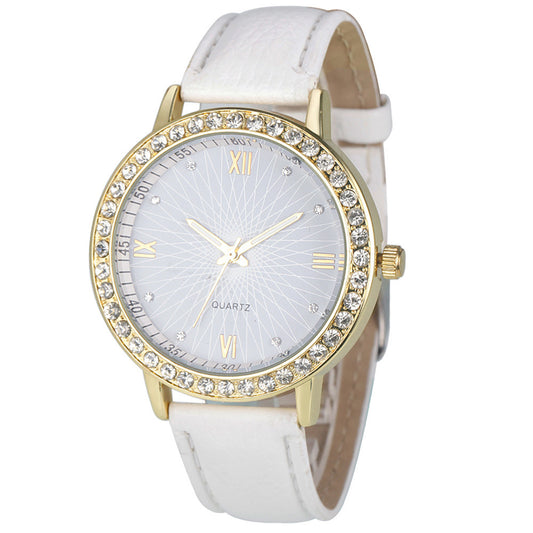 Women's watch sun face quartz watch personality rhinestone decoration fashion watch
