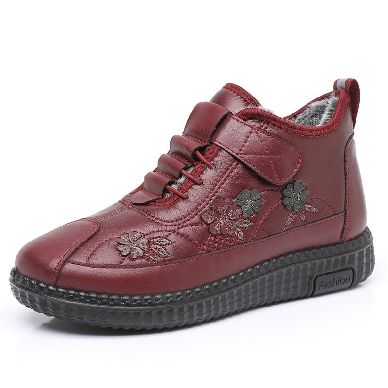 Old Beijing Cloth Shoes Women's Elderly Cotton Winter Fleece-lined Warm Soft Sole