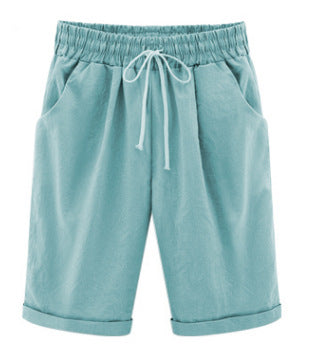Summer casual pants, women's five-pants, thin section, wearing a pair of pants, large size
