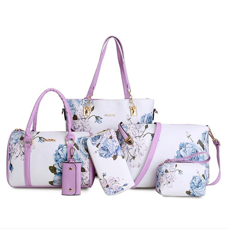 Six piece portable women's bag set