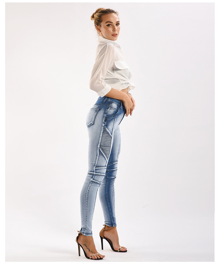 Stretch thin women's denim pencil pants