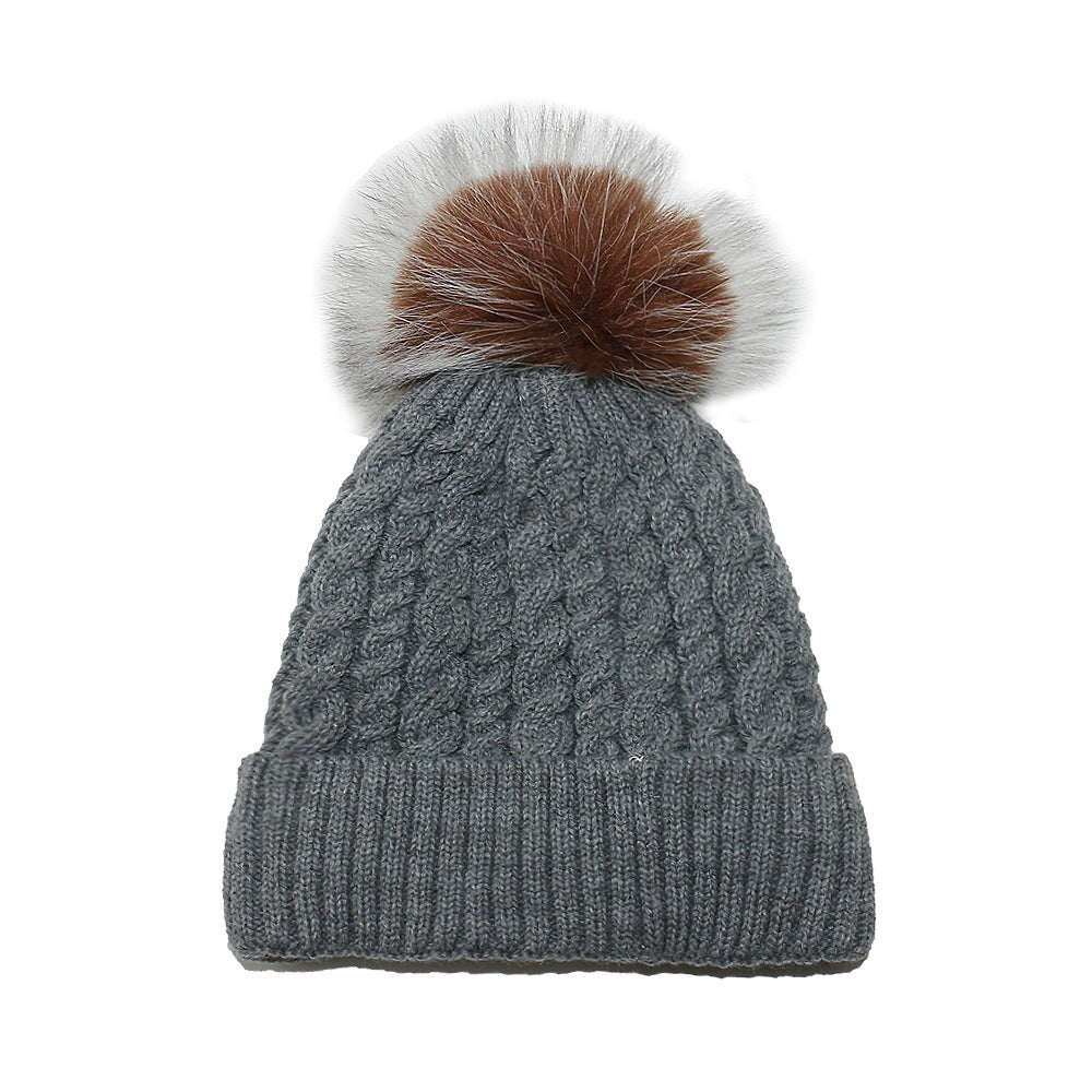 Fleece Lined Padded Warm Keeping Solid Color Woolen Hat
