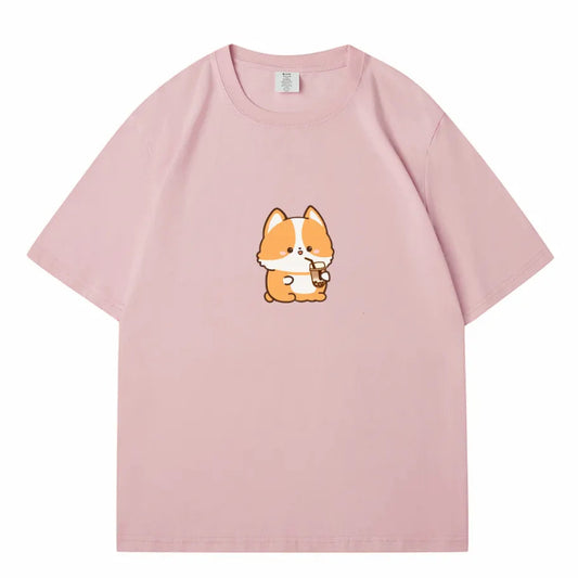 European And American Digital Printing Casual Round Neck Short Sleeves T-shirt