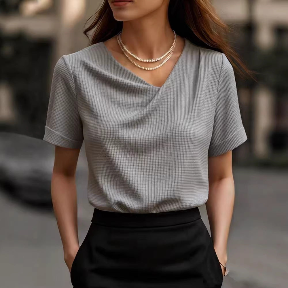 Stylish And Minimalist Womens Short Sleeve Top