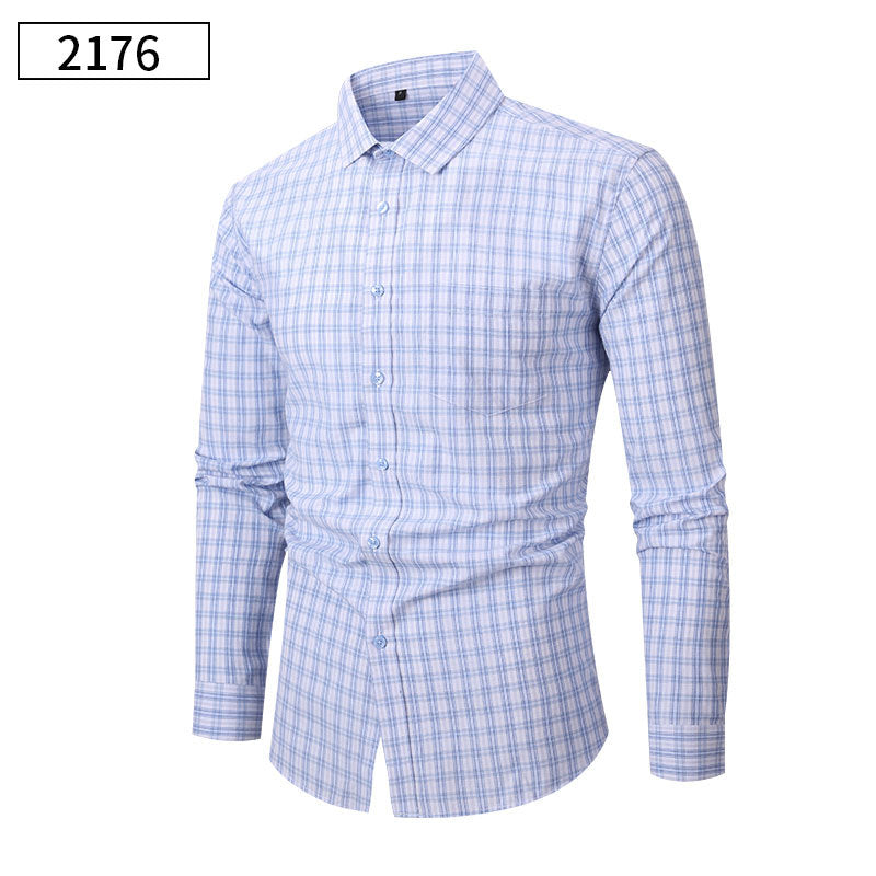 Men's Thin Flowy Plaid Shirts For Summer And Autumn