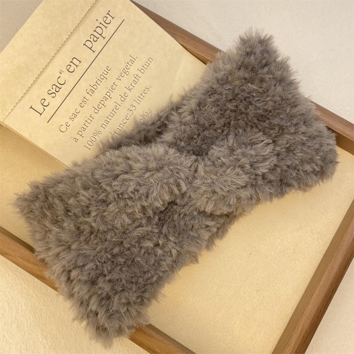 Plush Cross-Over Wide Thickened Warm Hairband For Women