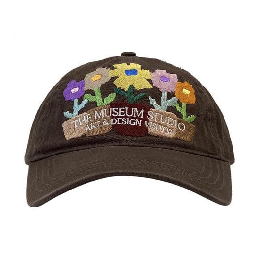 Embroidered Five Pots Flower Baseball Cap Female Soft Peaked Cap