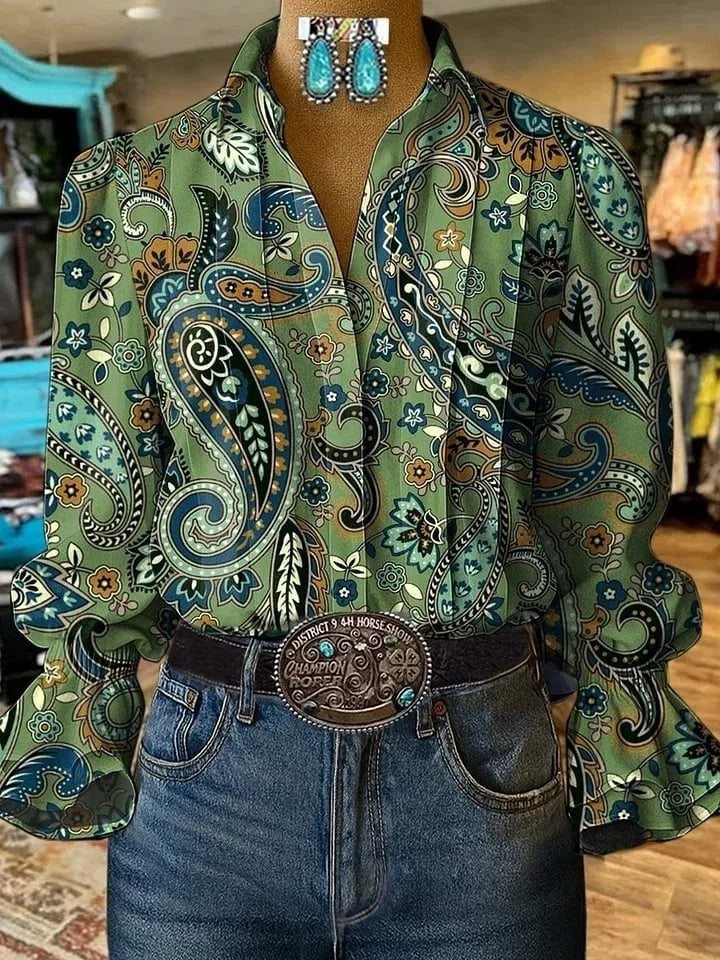 Women's 3D Digital Print Fashionable Casual Shirt