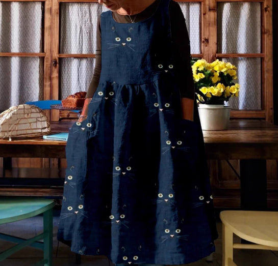 Womens Casual Loose-fit Printed Dress