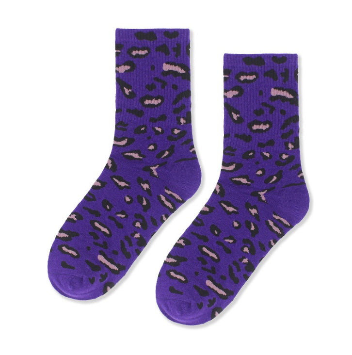 Leopard socks, female leopard, personality, tide, autumn and winter, Korean version, stockings