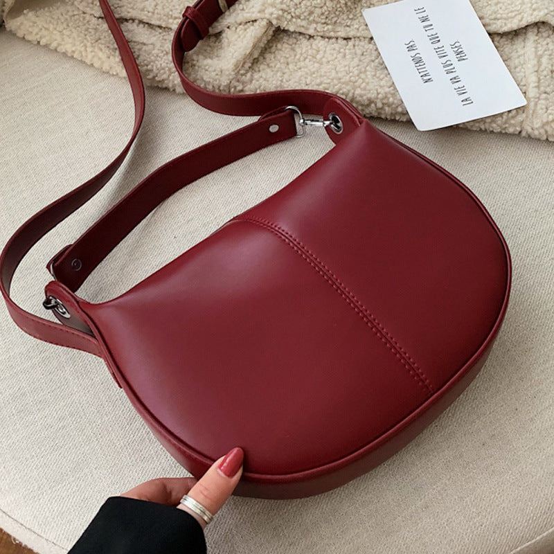 All-match texture diagonal simple shoulder bag