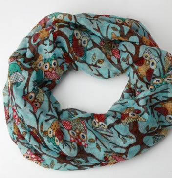 Chamsgend Newly Design Women Ladies Owl Cartoon Print Scarf Warm Wrap Shawl O Neck Rings 160405 Drop Shipping Chamsgend